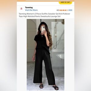 Elegant Black Women's Pants and Top Set